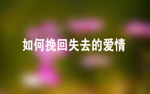 分手后如何挽回失去的爱情? 分手后如何挽回失去的爱情?